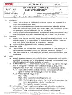Anti-Bribery and Anti-Corruption